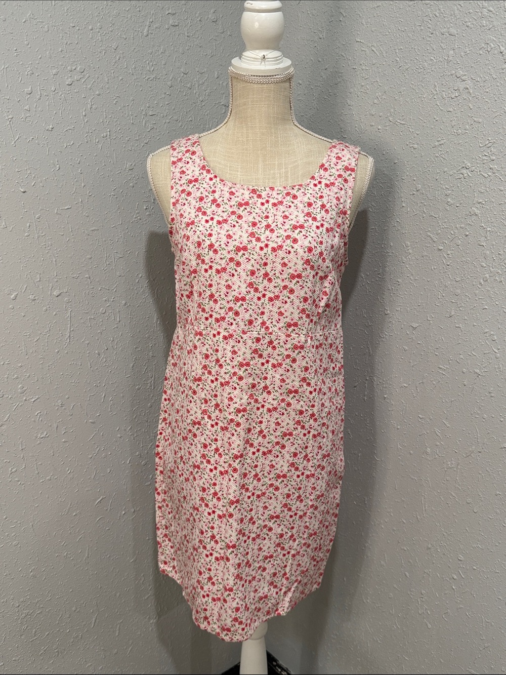 Vintage Y2K Old‎ Navy Pink Floral Sleeveless Mini Sheath Dress Size 6
